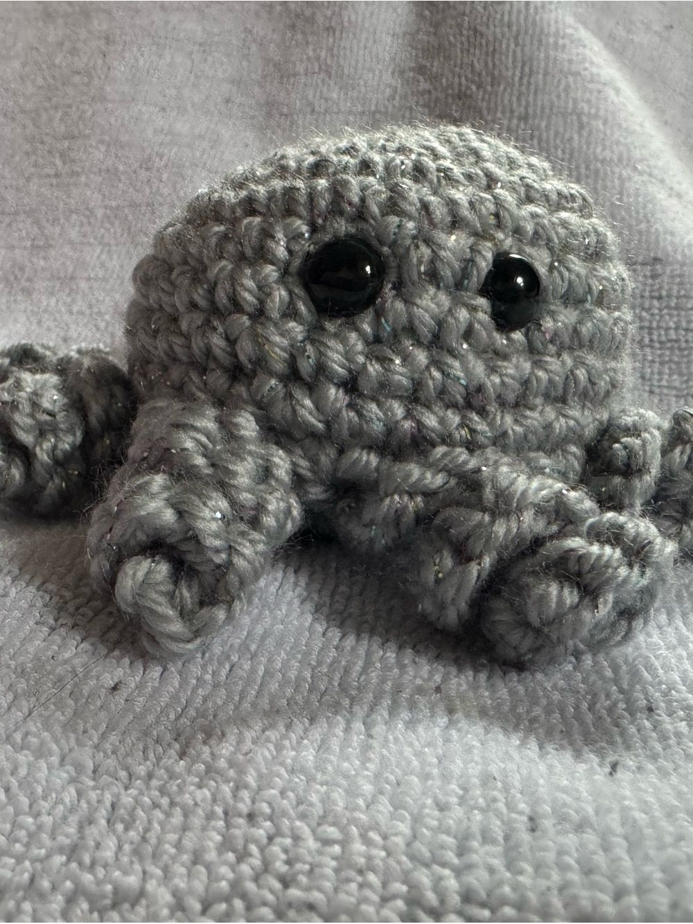 Handmade Gray Crochet Octopus Plush Toy